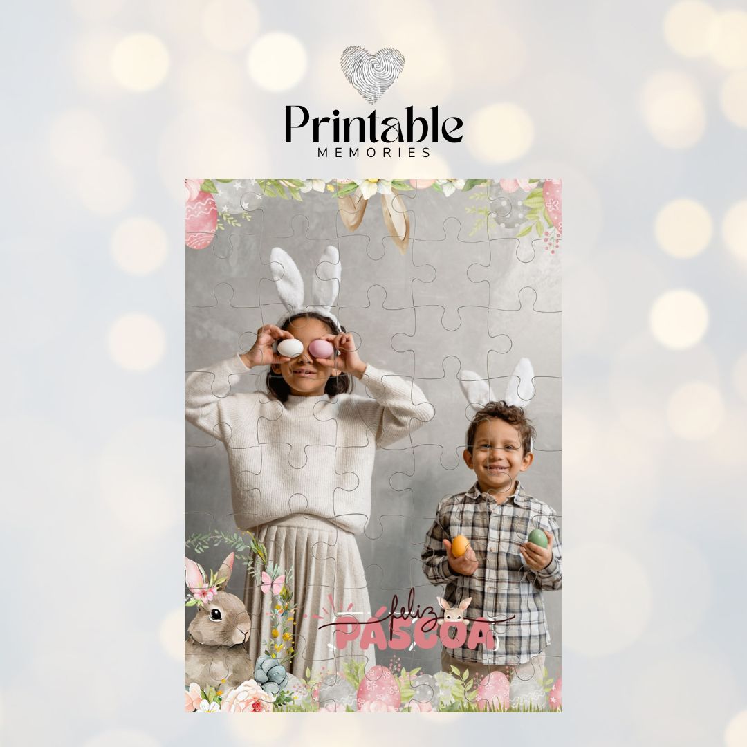 Puzzle Páscoa em Tons Pastel Printable Memories