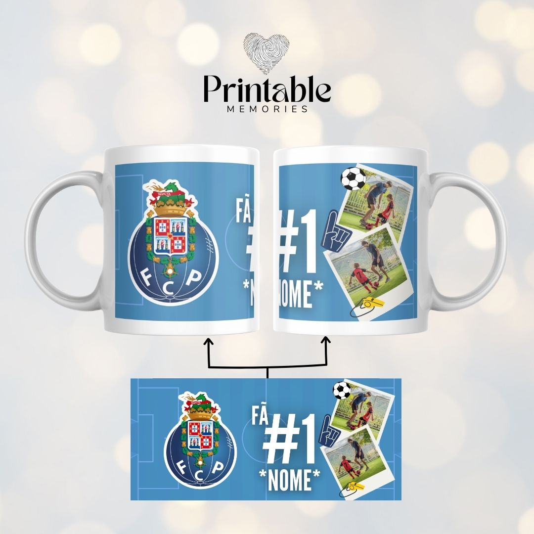 Caneca Fã #1 Porto 🐉🔵 Printable Memories