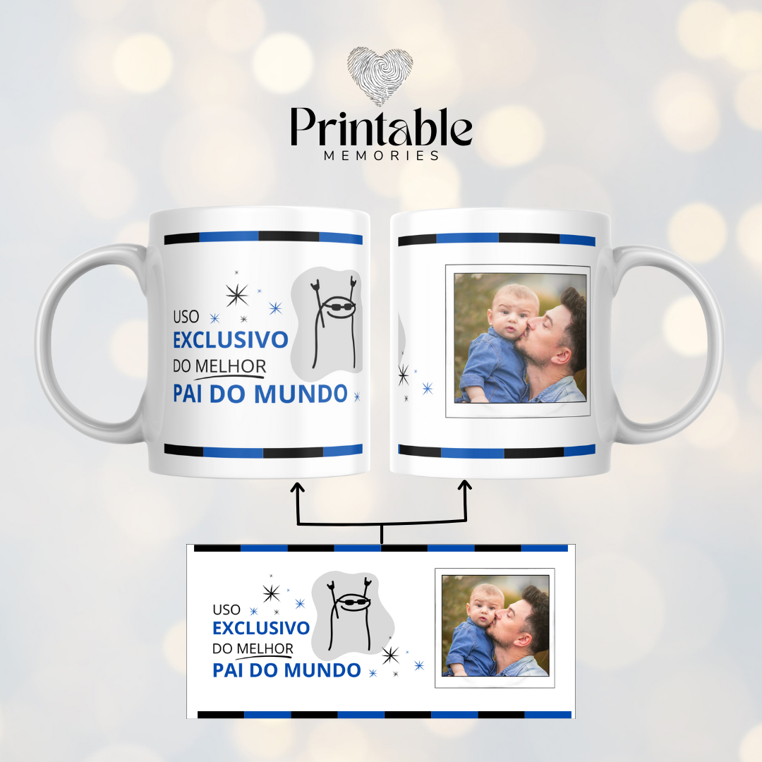 Caneca "Uso Exclusivo do Melhor Pai do Mundo" Printable Memories
