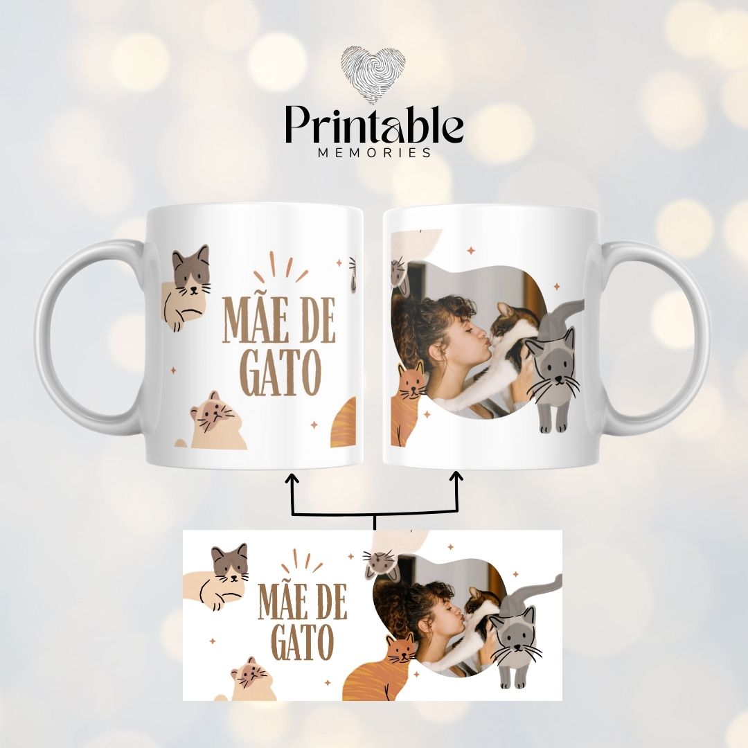 Caneca "Mãe de Gato" Printable Memories