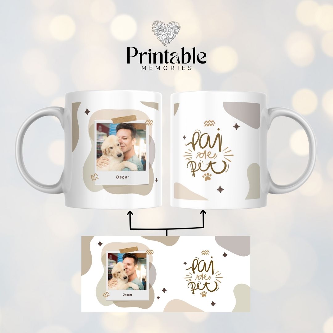 Caneca "Pai de Pet" Printable Memories