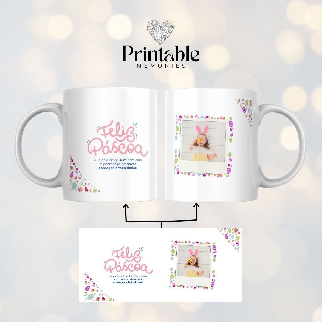 Caneca Feliz Páscoa Especial Printable Memories