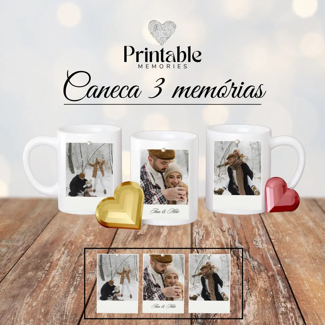 Caneca 3 memórias Printable Memories