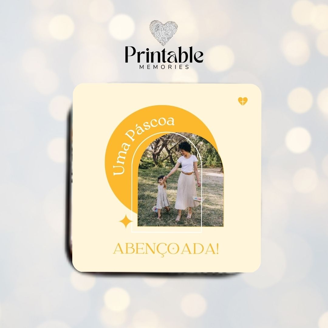 Íman Feliz Páscoa Abençoada Printable Memories