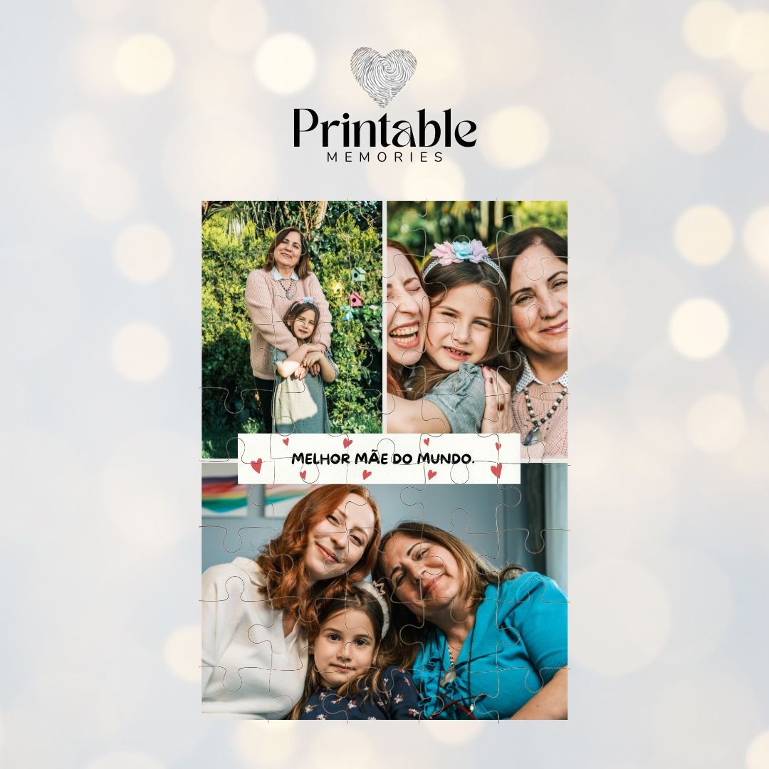 Puzzle Personalizado "Melhor Mãe do Mundo" Printable Memories