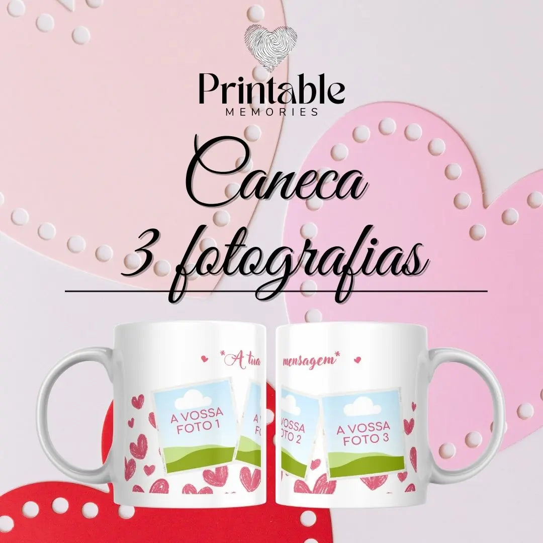 Caneca 3 Fotografias Printable Memories