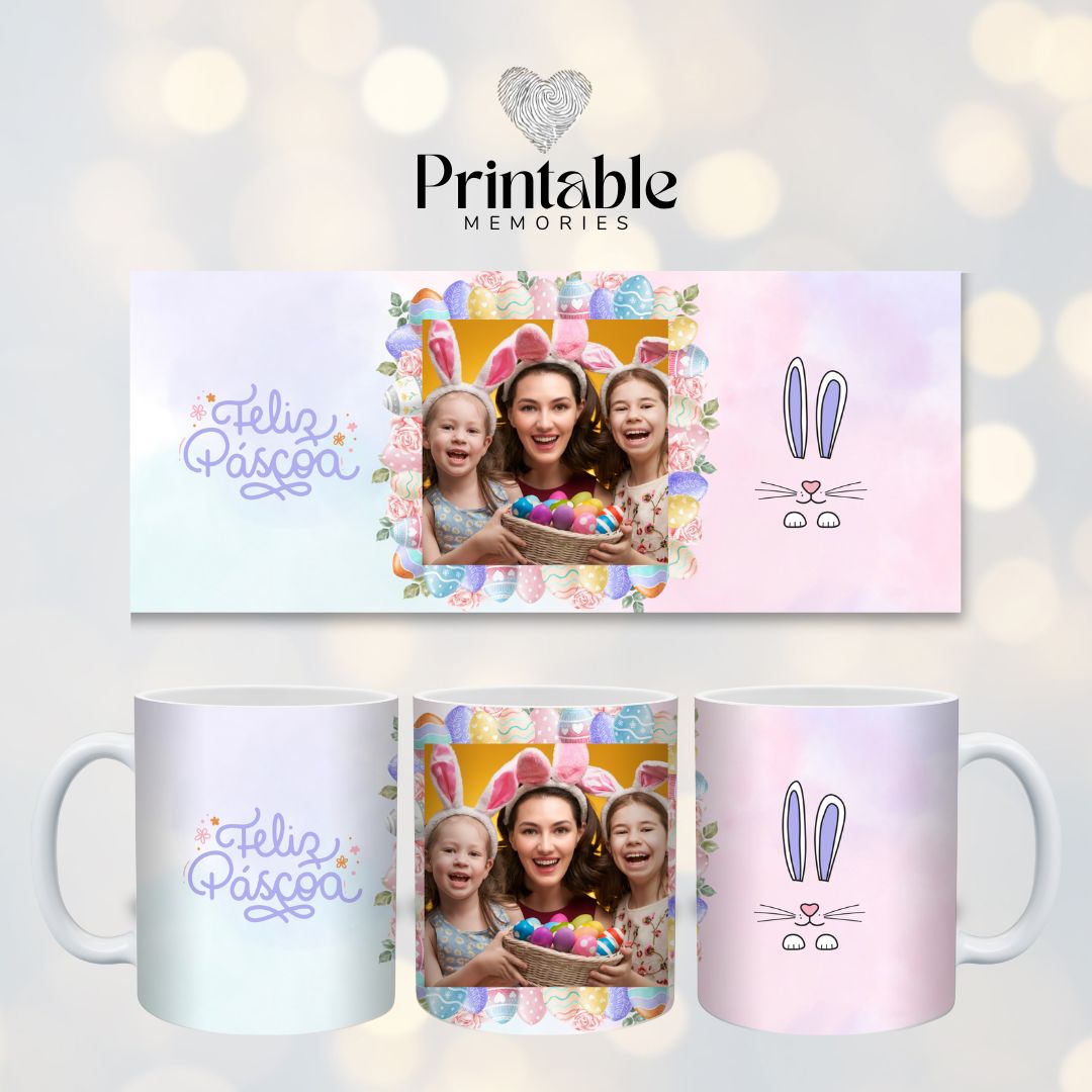 Caneca Feliz Páscoa (3 modelos) Printable Memories