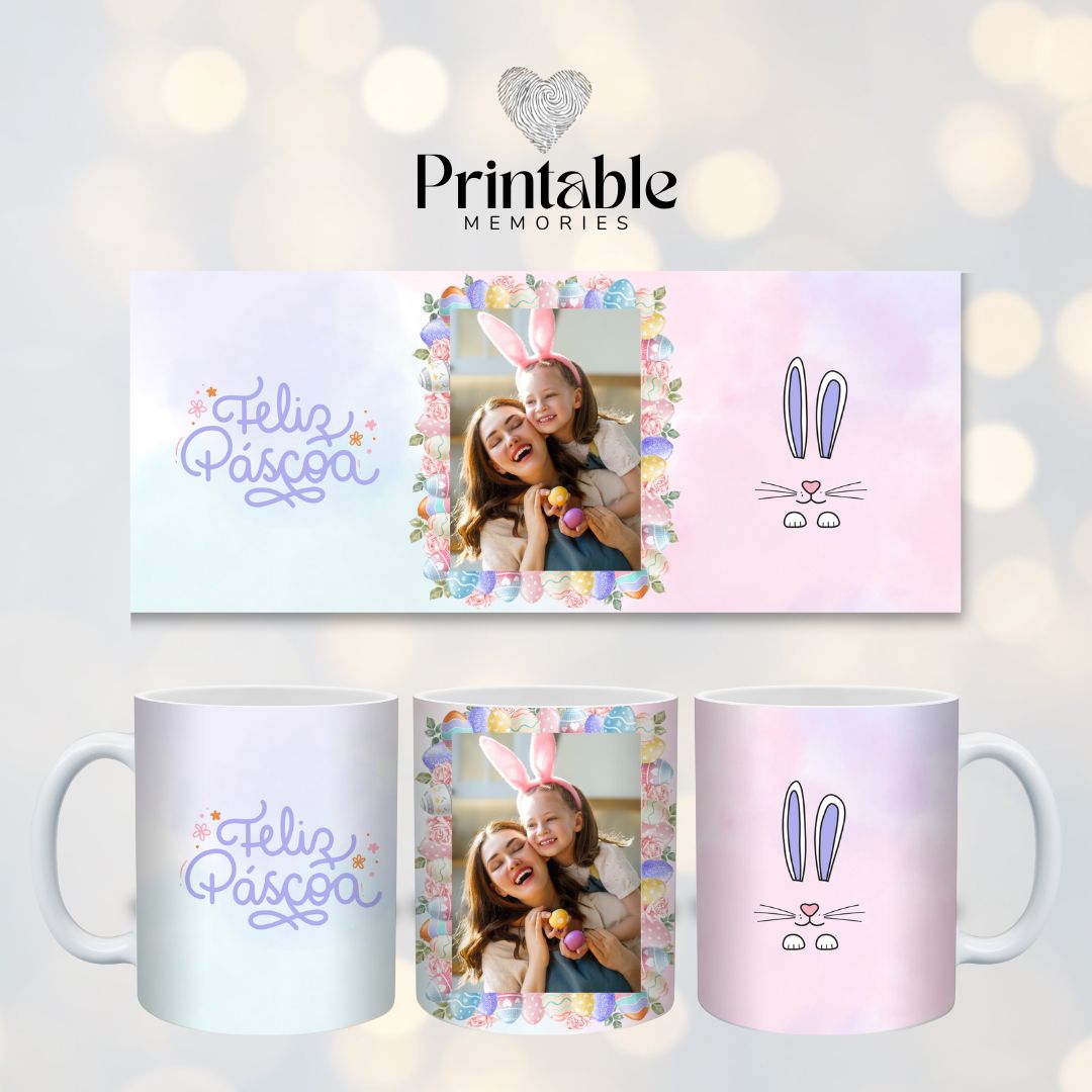 Caneca Feliz Páscoa (3 modelos) Printable Memories