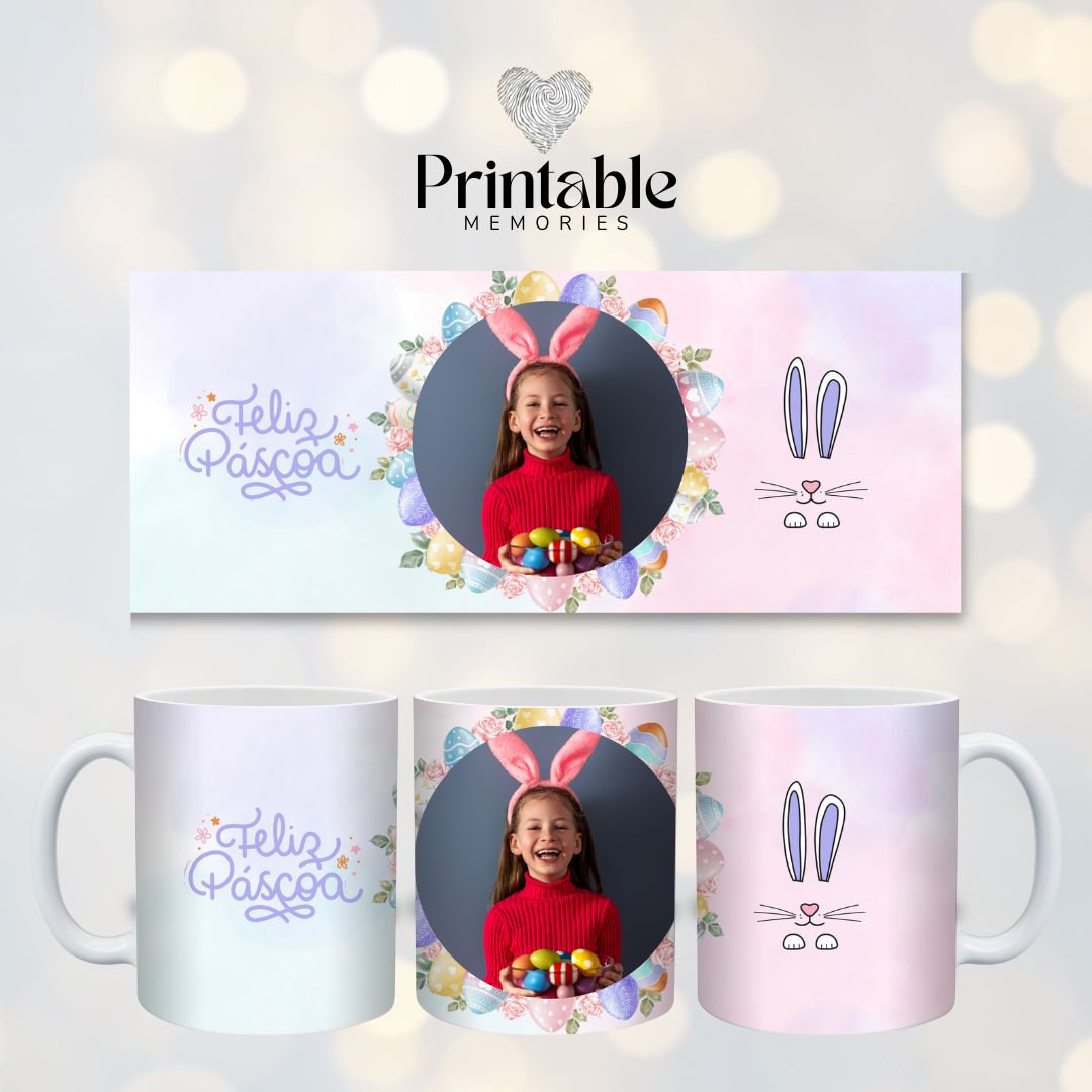 Caneca Feliz Páscoa (3 modelos) Printable Memories