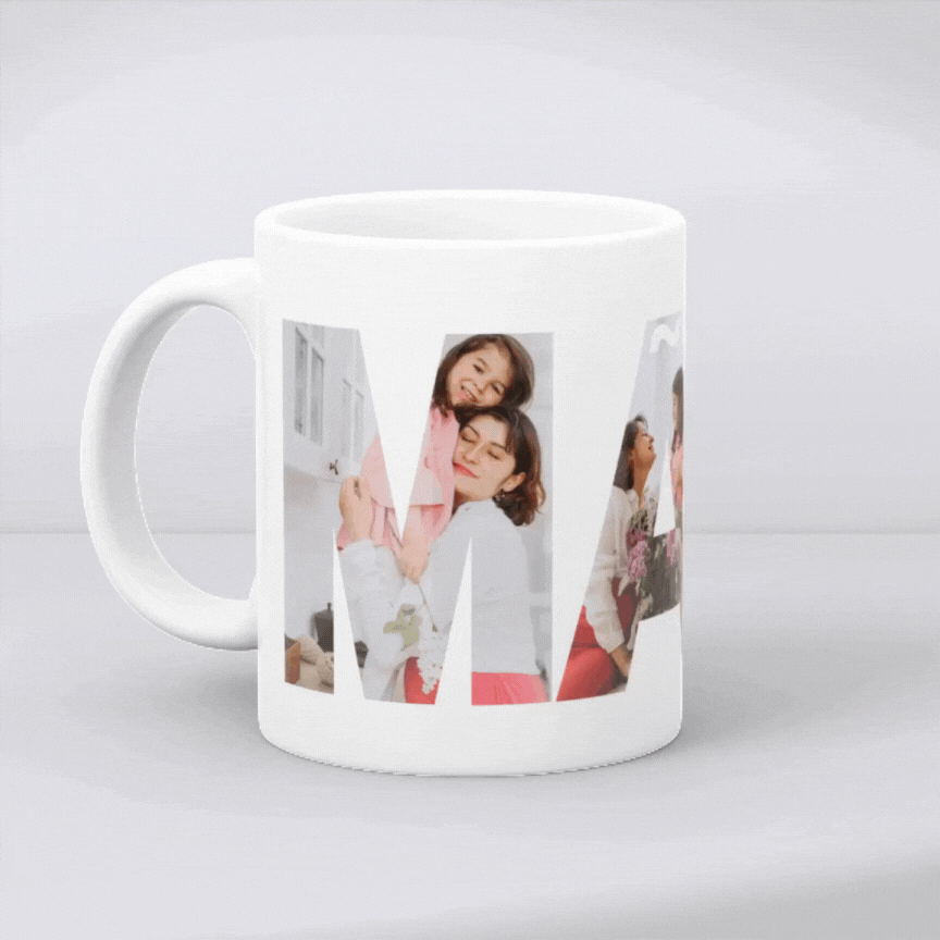 Caneca MÃE letras com fotos Printable Memories