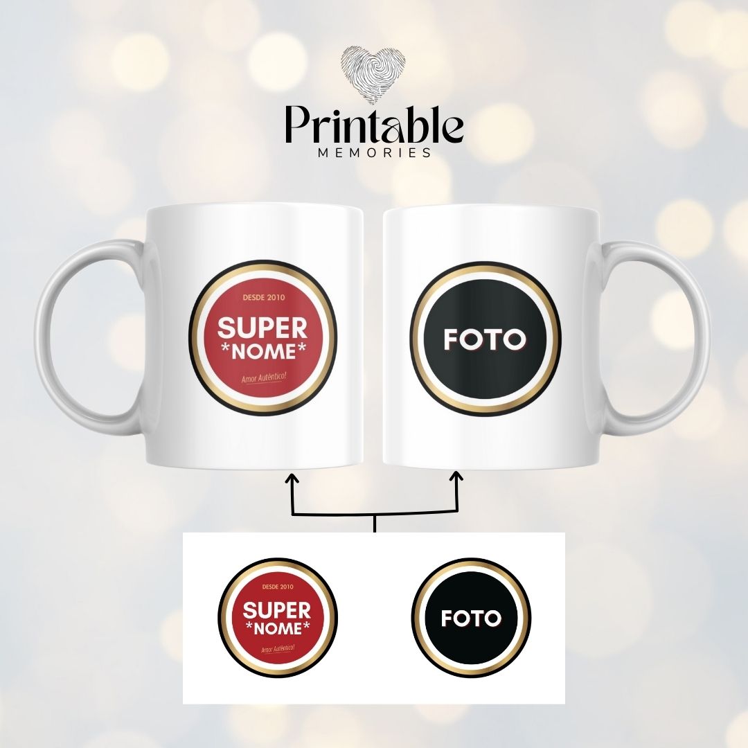 Caneca Cerveja "Super Padrinho / Pai / Avô / Amigo" Printable Memories