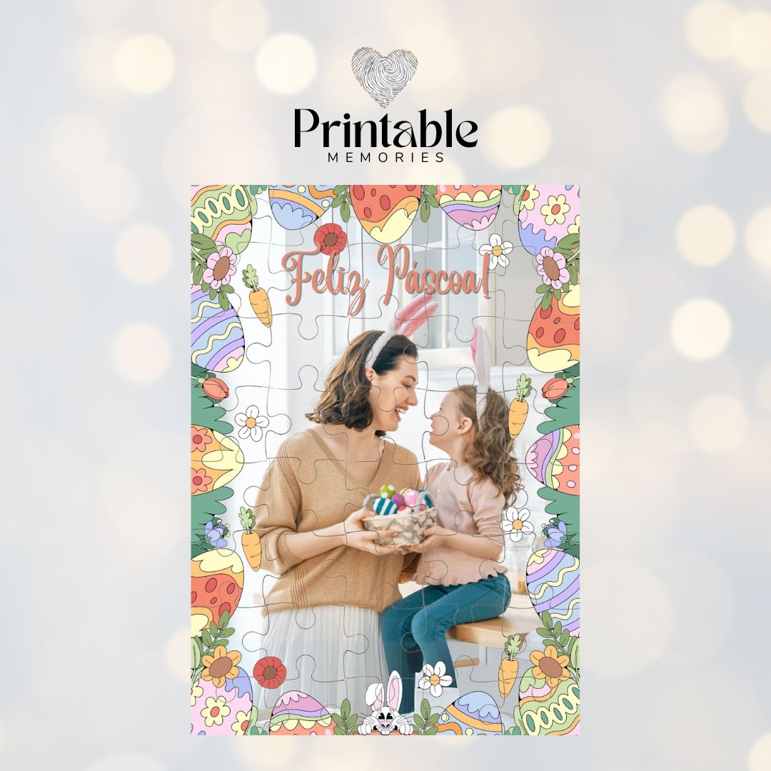 Puzzle Feliz Páscoa Colorida Printable Memories
