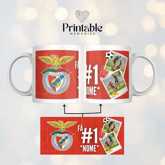 Caneca Fã #1 Benfica 🦅🔴 Printable Memories
