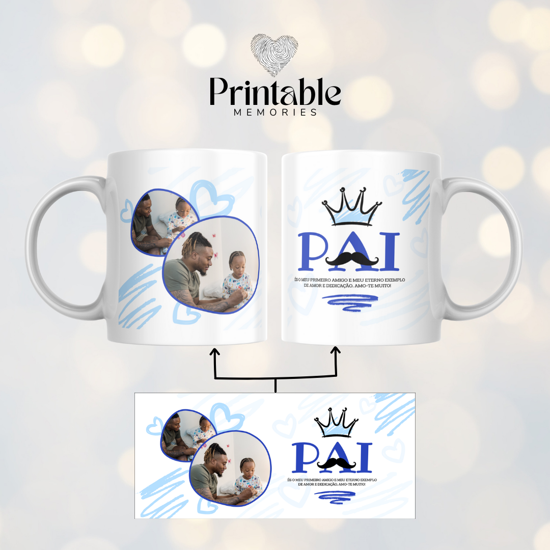 Caneca "Pai (Primeiro Amigo & Eterno Exemplo)" Printable Memories