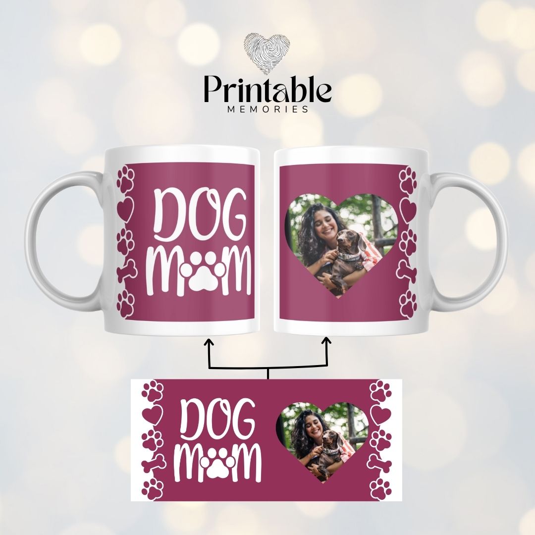 Caneca "Dog Mom" Printable Memories