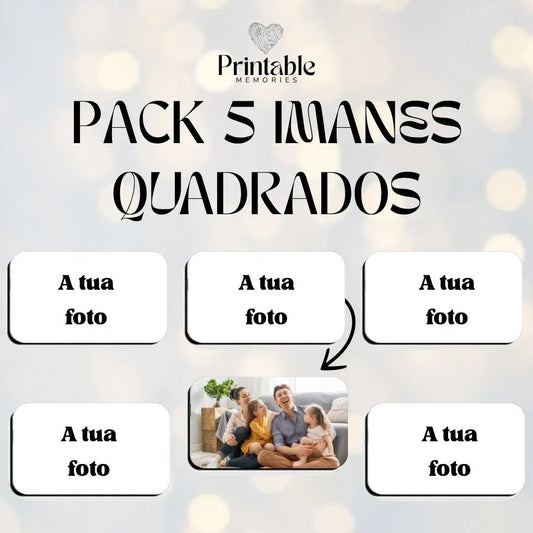Pack de 5 Ímanes Retangulares Personalizados Printable Memories