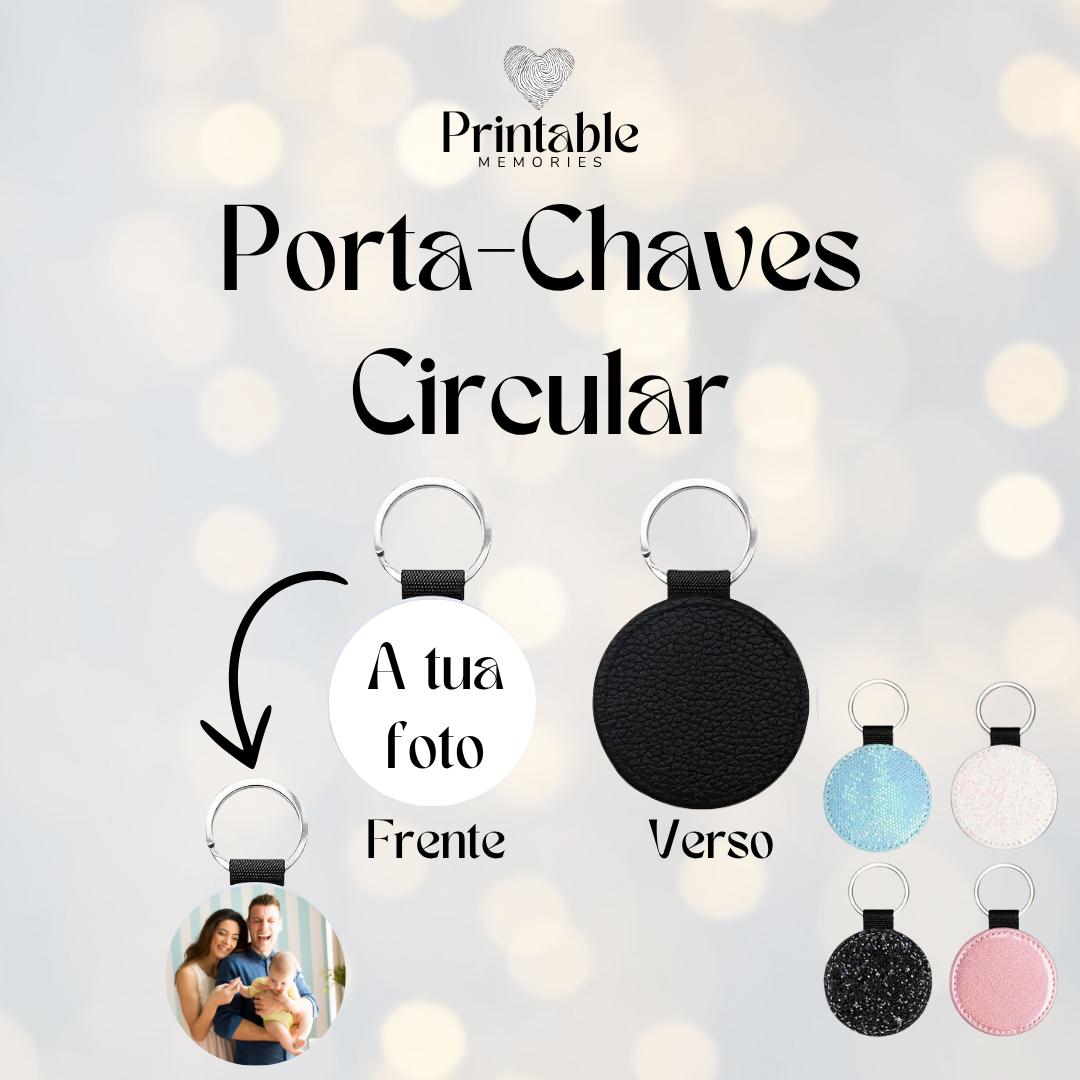 Porta-chaves Redondo Personalizado – Várias Cores Printable Memories