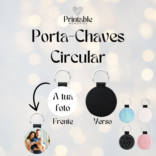 Porta-chaves Redondo Personalizado – Várias Cores Printable Memories