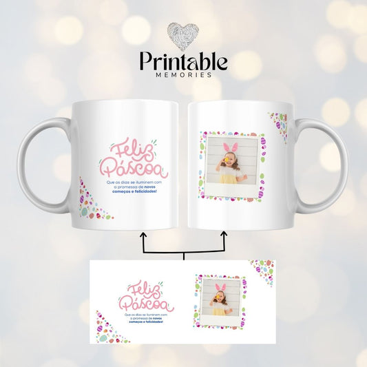 Caneca Feliz Páscoa Especial Printable Memories