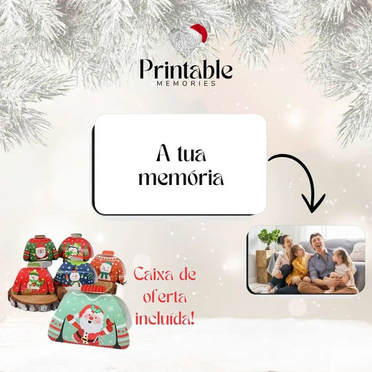 🎅 Íman Retangular Personalizável – Edição de Natal 🎁 Printable Memories